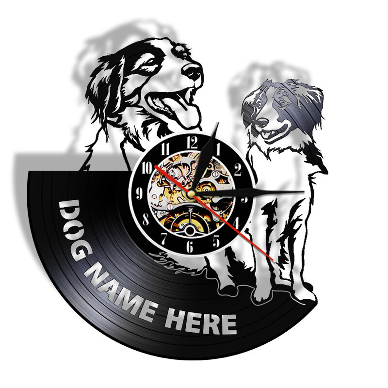 Cross Border bakelit lemez falióra aranyos különböző kutyák juhászkutya mopsz sorozat vinil falióra művészet