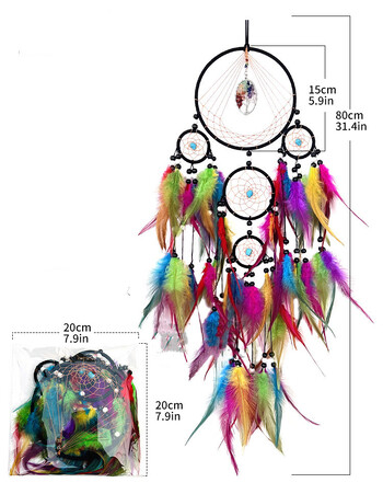 Dream Catchers Retro Manual Dream Catchers Διακόσμηση σπιτιού Indians Natural Stone Lucky Tree Dreamcatcher Στολίδι τοίχου