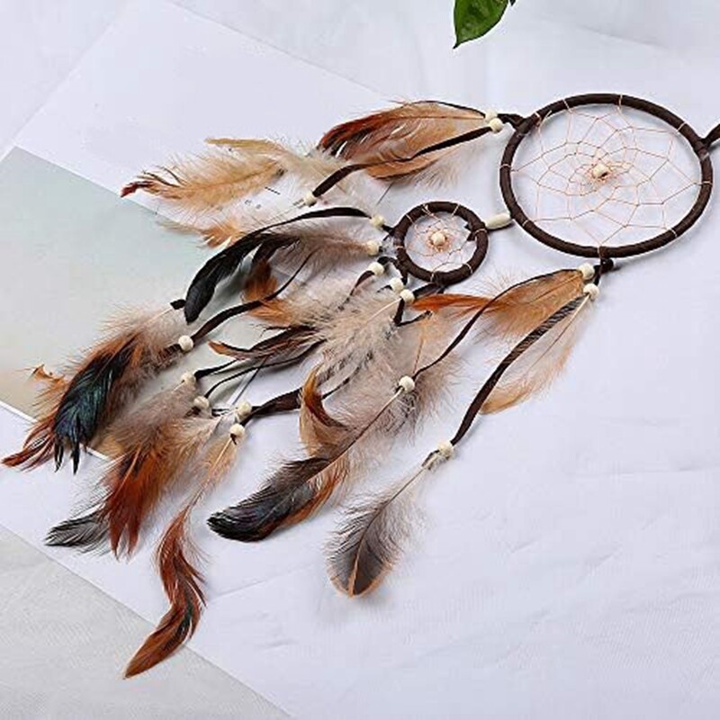 Dream Catcher Καφέ Διακοσμητικό Dream Catcher Σαλόνι Dream Catcher Για Κρεμάστρα τοίχου, Διακόσμηση, Φεστιβάλ, Δώρο Ανθεκτικό