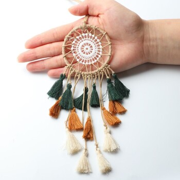 Μίνι Dream Catcher Macrame Διακοσμητικό Αυτοκινήτου Τοίχου Boho Διακόσμηση σπιτιού Μικρό Dreamcatcher Κρεμαστό τοίχο σκανδιναβικό στολίδι Μασκότ Δώρο