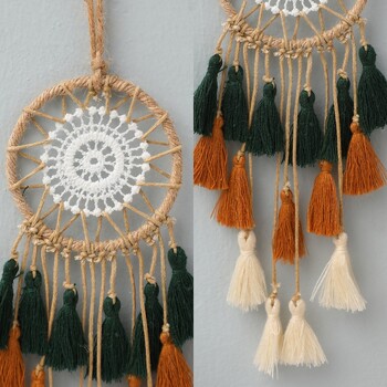 Μίνι Dream Catcher Macrame Διακοσμητικό Αυτοκινήτου Τοίχου Boho Διακόσμηση σπιτιού Μικρό Dreamcatcher Κρεμαστό τοίχο σκανδιναβικό στολίδι Μασκότ Δώρο