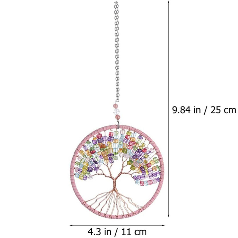 11 cm Arborele Vieții Agățător de Vise Ornament de agățat lucrat manual Violet Roz Albastru Fereastră Decorații de perete pentru mașină pentru decorarea biroului de acasă