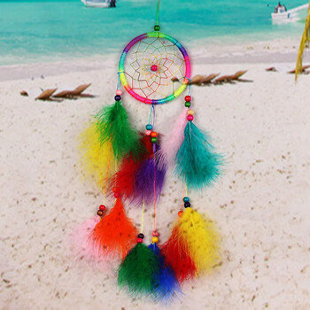 1 τεμ. Dream Catcher Διακόσμηση τοίχου Colorful Catcher Χειροποίητο Dream Catcher για κορίτσια Αγόρι Παιδικό Υπνοδωμάτιο Κρεμαστό Σαλόνι Γάμος