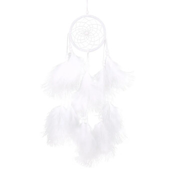 55cm Χειροποίητο Feather Dream Catcher Snow Διακόσμηση σπιτιού Ρετρό κυκλικά φτερά Dreamcatcher Κρεμαστό τοίχου Διακόσμηση για αυτοκίνητο