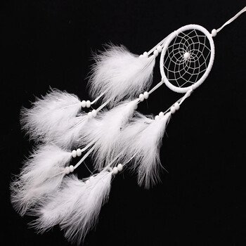 55cm Χειροποίητο Feather Dream Catcher Snow Διακόσμηση σπιτιού Ρετρό κυκλικά φτερά Dreamcatcher Κρεμαστό τοίχου Διακόσμηση για αυτοκίνητο