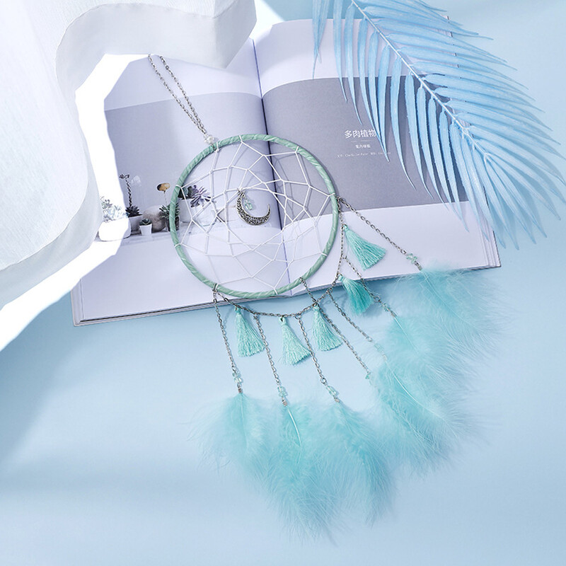 Karsta LED lampa lidojošs vēja zvani apgaismojums sapņu ķērējs ar rokām darināts dāvanu sapņu ķērējs spalvu kulons romantisks radošs sienas piekariņš