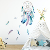 Sapņu ķērāju tīkli Plīvojošas spalvas Sienas uzlīmes bērniem Mazuļa guļamistaba Mājas Dzīvojamās istabas Uzlīmes Dekors Māksla PVC Plakāti Murals