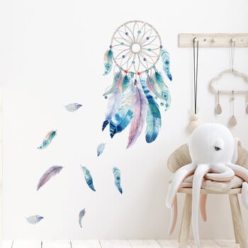 Dream Catcher Nets Fluttering Feathers Стикери за стена за деца Baby Bedroom Home Всекидневна Decals Decor Art PVC плакати Стенопис