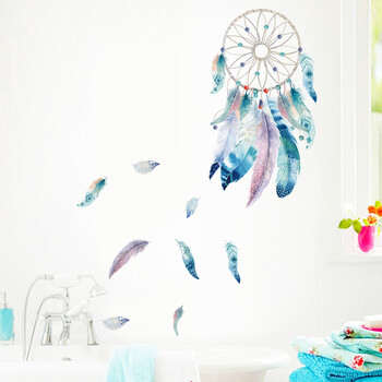 Dream Catcher Nets Fluttering Feathers Стикери за стена за деца Baby Bedroom Home Всекидневна Decals Decor Art PVC плакати Стенопис