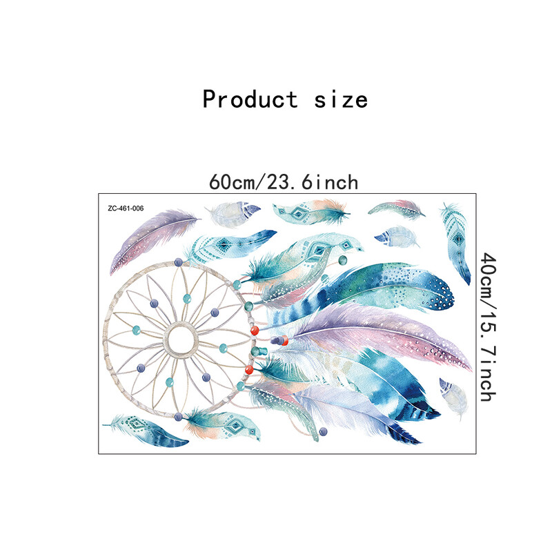 Sapņu ķērāju tīkli Plīvojošas spalvas Sienas uzlīmes bērniem Mazuļa guļamistaba Mājas Dzīvojamās istabas Uzlīmes Dekors Māksla PVC Plakāti Murals