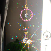 Curcubeu Cristal Înger Chakra Soare Catchers Car Charm Pandantiv Perete Fereastră Ușă Clopote eoliene Ornamente agățate Room Decor Home