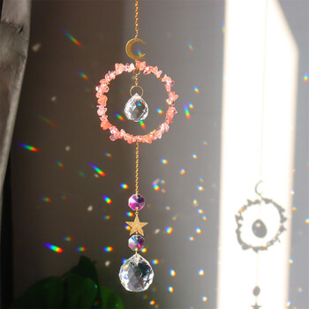 Rainbow Crystal Angel Chakra Sun Catchers Car Charm Висулка Стена Прозорец Врата Вятърни камбанки Висящи Орнаменти Стая Домашен декор