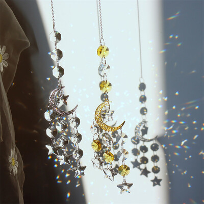 Curcubeu Cristal Înger Chakra Soare Catchers Car Charm Pandantiv Perete Fereastră Ușă Clopote eoliene Ornamente agățate Room Decor Home