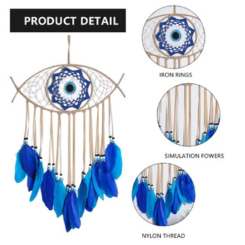 Evil Eye Dream Catcher Wind Chimes Ръчно изработена висяща стена висулка Орнамент Занаяти Висяща спалня Декорация за дома atrapasueños