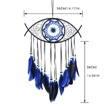 Evil Eye Dream Catcher Wind Chimes Ръчно изработена висяща стена висулка Орнамент Занаяти Висяща спалня Декорация за дома atrapasueños