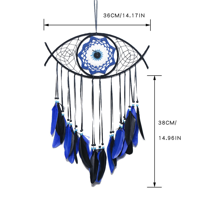 Evil Eye Dream Catcher szélcsengő Kézzel készített falra akasztható medál Dísz kézműves függő hálószoba lakberendezés atrapasueños