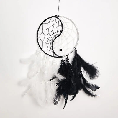 Vintage Indigenous Creative Tai Chi Yin Yang Dream Catcher Διακόσμηση τοίχου Home Hotel Διακοσμητικό Κρεμαστό Στολίδι Wind Chimes
