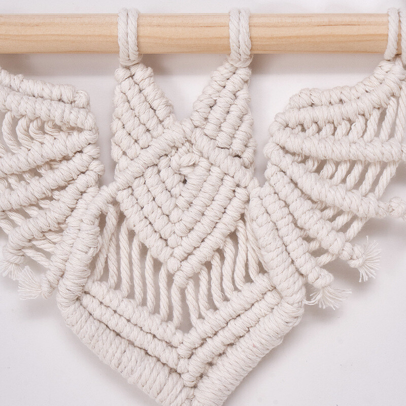 Kézzel szőtt denevérek Halloween Álomfogó Dísz pamut makrém falra akasztó makramé dekor Alapszín barkács gobelin lakberendezés