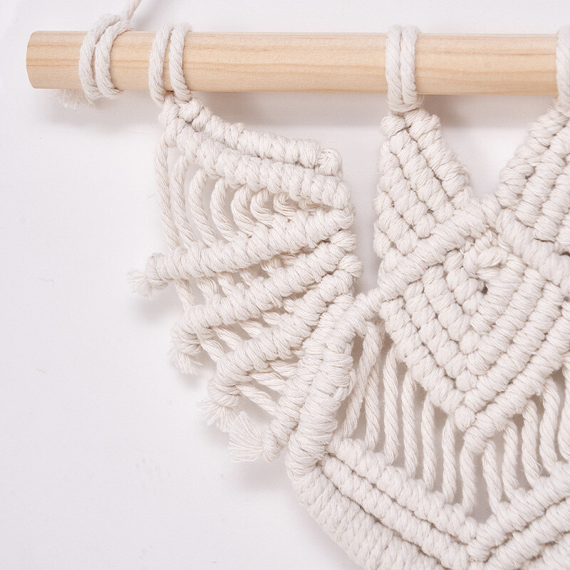 Kézzel szőtt denevérek Halloween Álomfogó Dísz pamut makrém falra akasztó makramé dekor Alapszín barkács gobelin lakberendezés