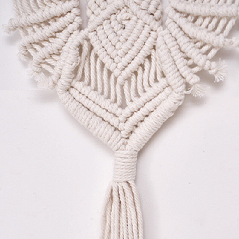 Kézzel szőtt denevérek Halloween Álomfogó Dísz pamut makrém falra akasztó makramé dekor Alapszín barkács gobelin lakberendezés