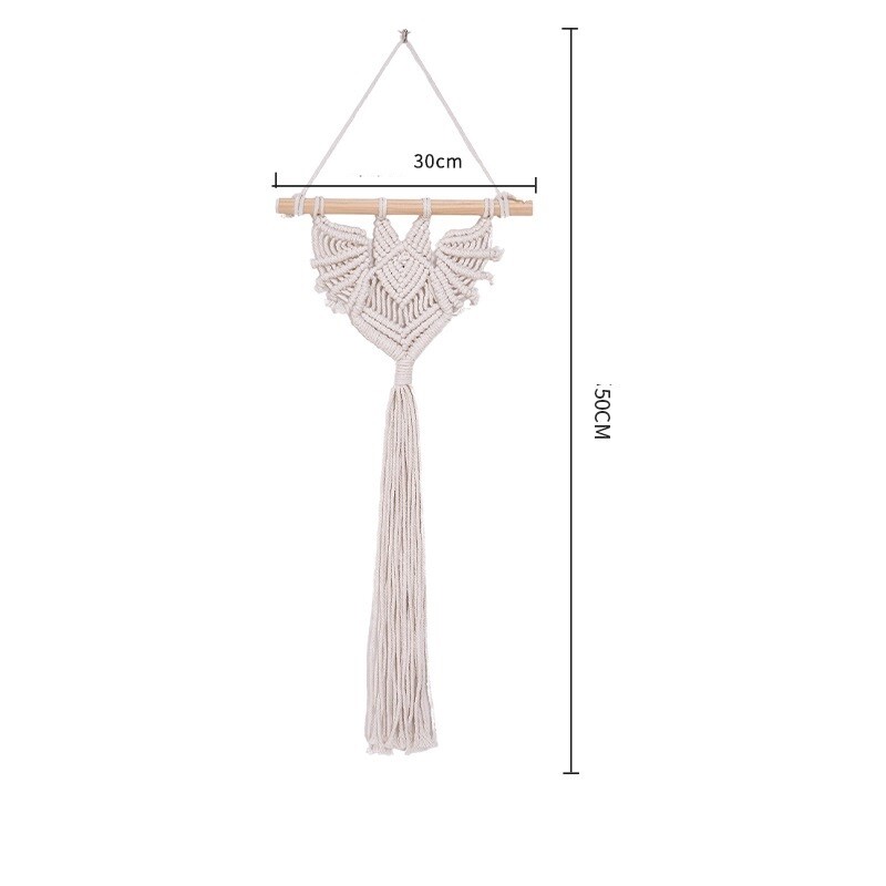 Kézzel szőtt denevérek Halloween Álomfogó Dísz pamut makrém falra akasztó makramé dekor Alapszín barkács gobelin lakberendezés