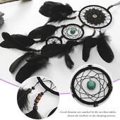 1 db Fekete gótikus álomfogó fali dekor Kézzel készített szőtt tollas Makramé álomfogó fali akasztós hálószobába, nappaliba