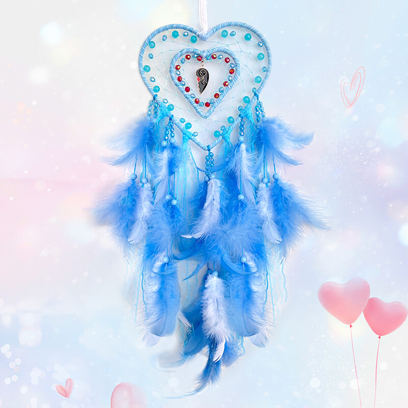 Dream Catcher Hollow Out Love Heart Chime de vânt realizate manual Camera de zi Dormitor Ornamente de agățat Decor de perete Decoratiuni de nuntă