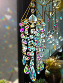 1db Light Fantasy kristály szélcsengő függő ablak terasz légi függő napfogó szivárvány ajándék