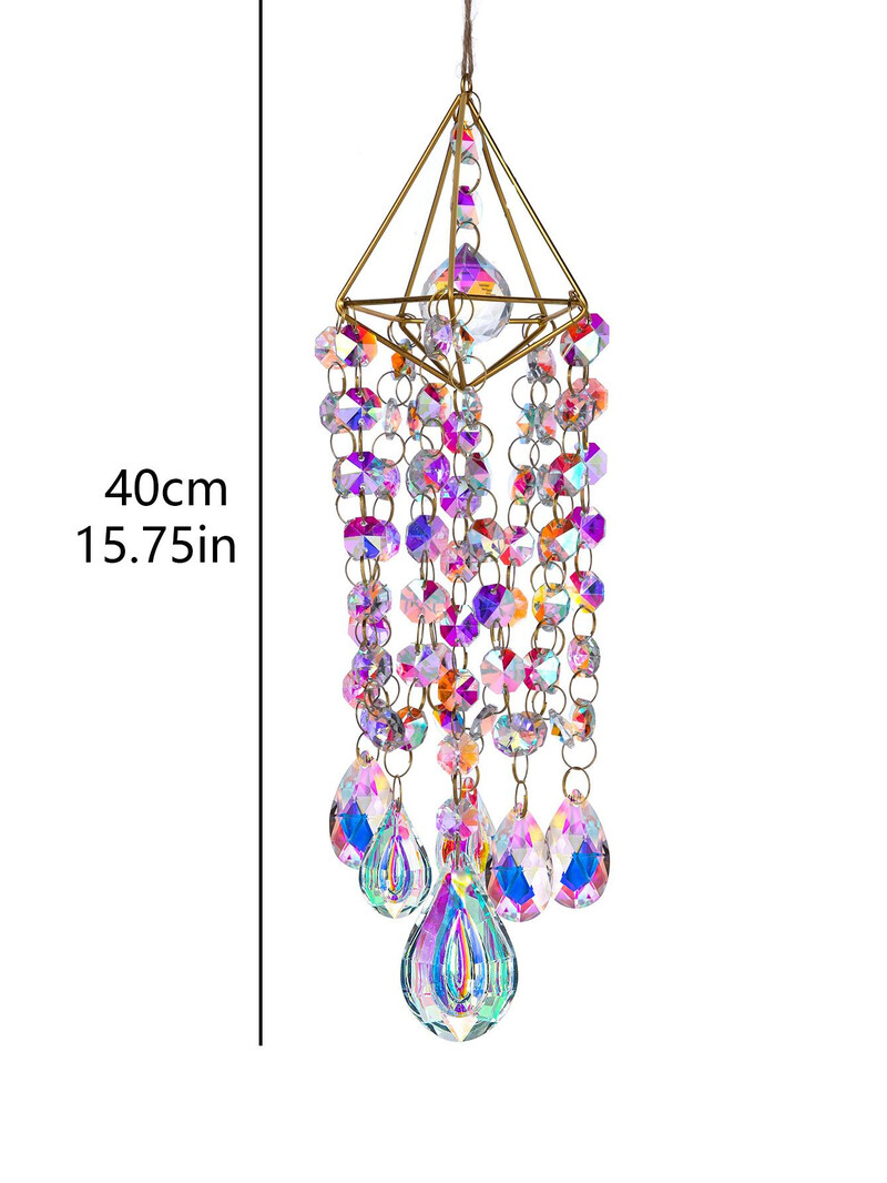 1 buc. Clopoței de vânt din cristal, fantezie ușoară, fereastră agățată pentru terasa, cadou curcubeu