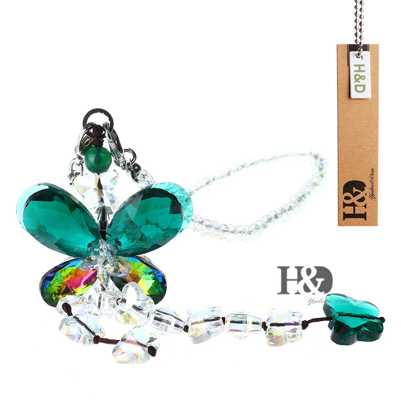 H&D autós bűbájok hátsó tükör tartozékai, kristály függőprizmák Fengshui napfogó szivárvány medálok kristálydíszek