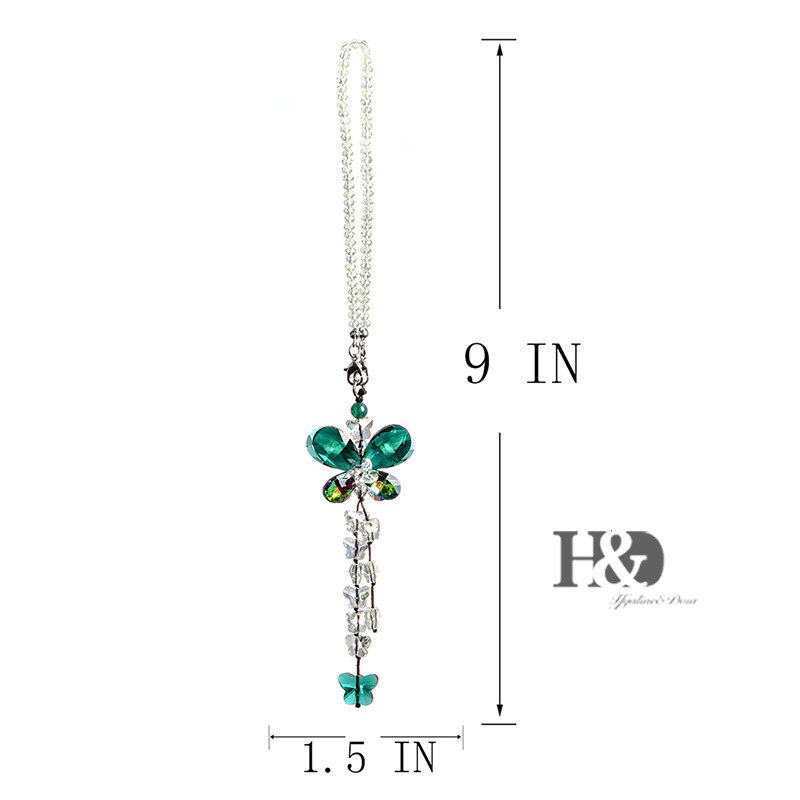 H&D autós bűbájok hátsó tükör tartozékai, kristály függőprizmák Fengshui napfogó szivárvány medálok kristálydíszek