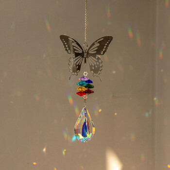 Crystal Sun Catcher Prisms Висящи Rainbow Chaser Window Wind Chime Дървото на живота Декорация на дома Автомобил Art Висящ висулка