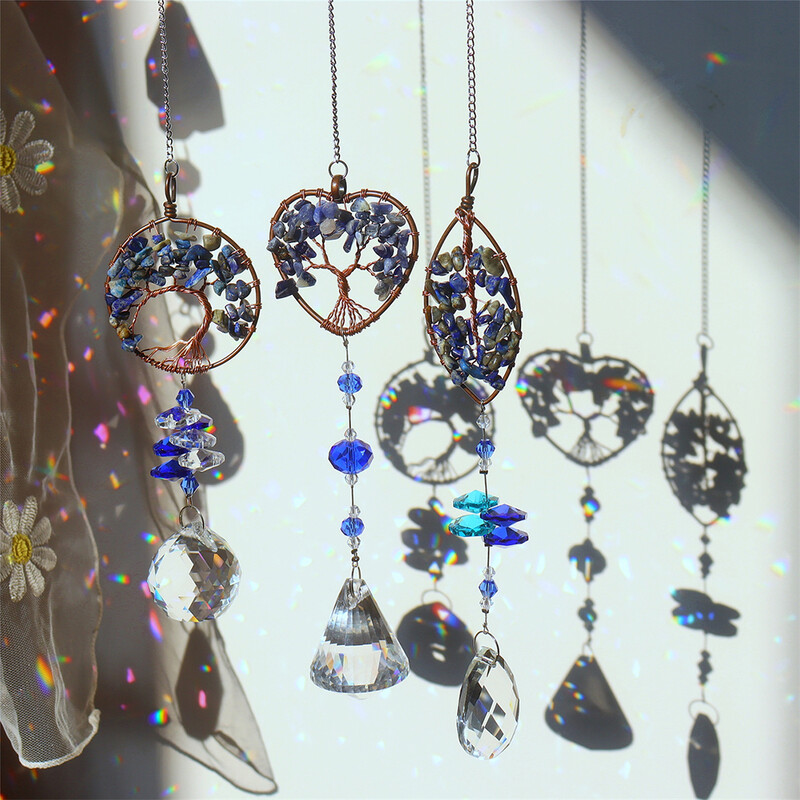 Kristály napfogók Kristály szélharangok Élet fája Fényfogók Függöny szélharangok Függő otthoni kerti dekoráció kültéri