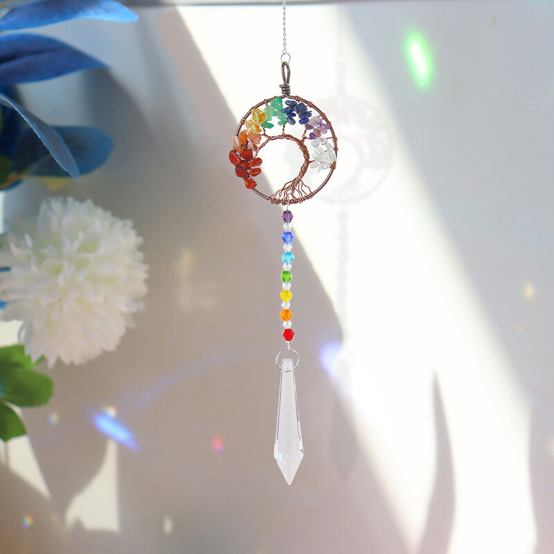 Kristály napfogók Kristály szélharangok Élet fája Fényfogók Függöny szélharangok Függő otthoni kerti dekoráció kültéri