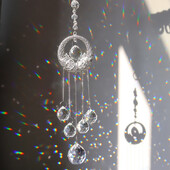 Napfogó kristály szélcsengő ablak függő medál napfényfogó ékszer vintage szivárványprizma színes csepp dísz