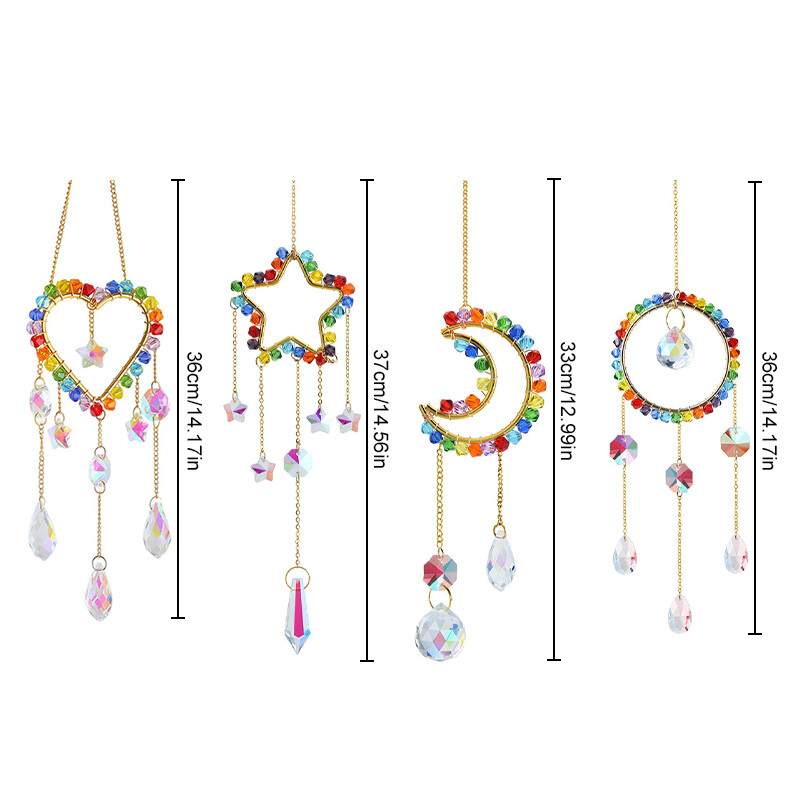Kristalno zvono vjetra, mjesec, hvatač sunca, dijamantne prizme, privjesak, hvatač snova, lovac duginih boja, vanjski dekor za kućni vrt, zvono vjetra