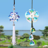 1 buc pandantiv petale de cristal pandantiv pentru mașină suspendat K9 bijuterii cu mărgele de sticlă de cristal Aurora Light Catcher Home Garden Decoration