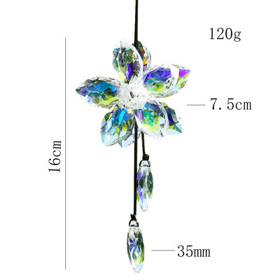 1 buc pandantiv petale de cristal pandantiv pentru mașină suspendat K9 bijuterii cu mărgele de sticlă de cristal Aurora Light Catcher Home Garden Decoration