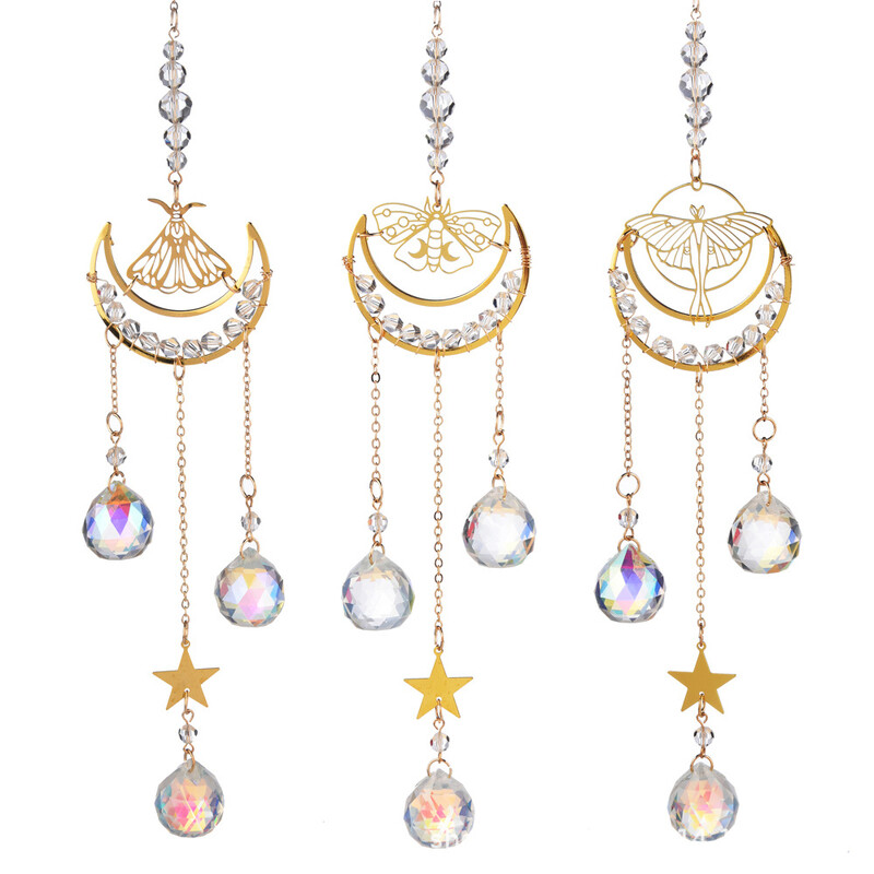 Cristale Suncatcher Fluture Sun Catchers Candelabru de cristal colorat Pendant suspendat copac fereastră Prismă Orname