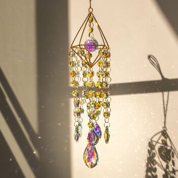 50CM Crystal Suncatcher Висящ Wind Chime Градинска призма Декорации Балкони Sun Catcher за окачване Rainbow Maker Стъклени призми