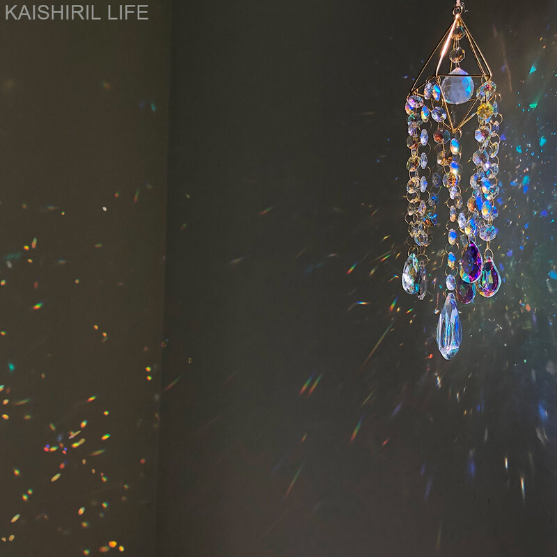 50CM Crystal Suncatcher Viseći Wind Chime Vrtne prizme Dekoracije Balkoni Hvatač sunca za vješanje Rainbow Maker Staklene prizme