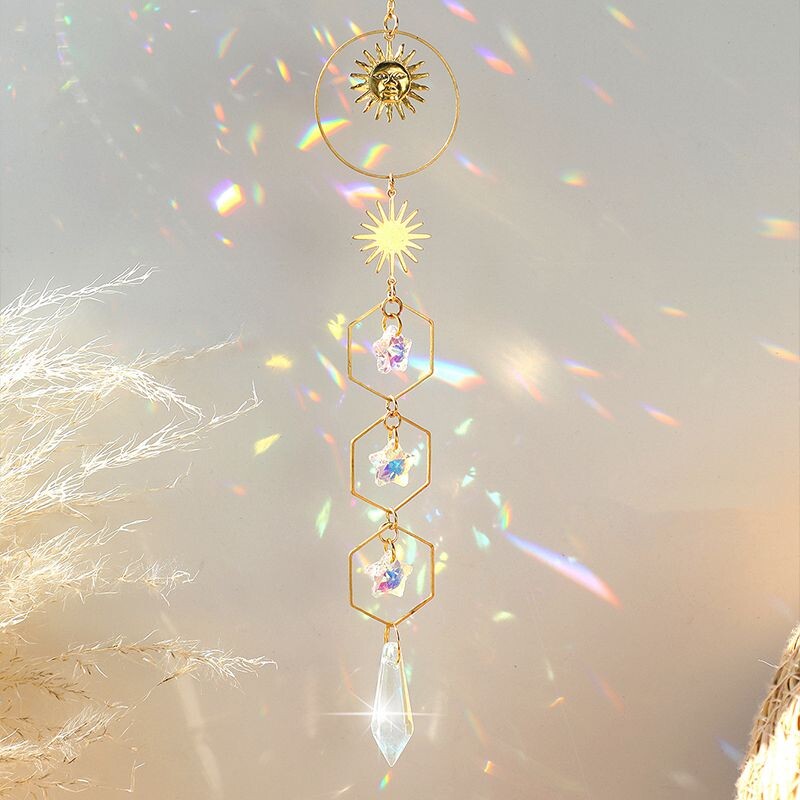 Kristalni hvatač sunca Rainbow Prism privjesak Svjetlo koje hvata Viseće zvono vjetra Prozor Vjenčani vrt Lovci sunca Dekoracija doma