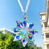AB Culoare Curcubeu Săgeată Crăciun Fulg de zăpadă Floare Prismă Cristale Pandantiv Distanțiere din sticlă Lanț de mărgele Grădină Suncatcher Decor suspendat