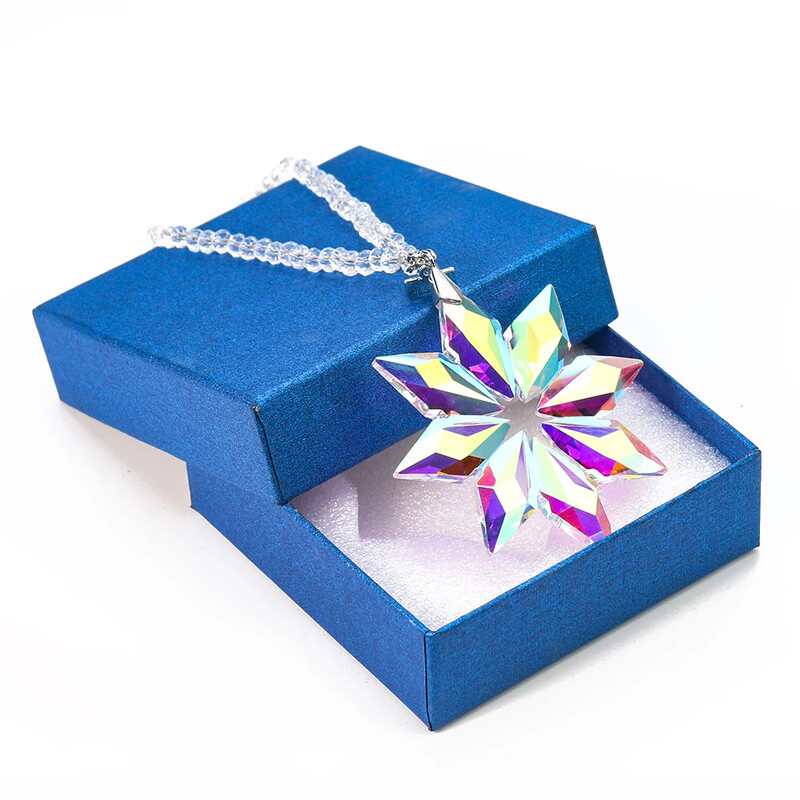 AB Culoare Curcubeu Săgeată Crăciun Fulg de zăpadă Floare Prismă Cristale Pandantiv Distanțiere din sticlă Lanț de mărgele Grădină Suncatcher Decor suspendat