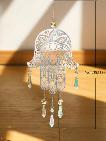 Evil Eye Garden Crystal Sun Catcher Висящ готически домашен декор Suncatchers Призма Вътрешен прозорец Декорация на дома Подарък Автомобилни орнаменти