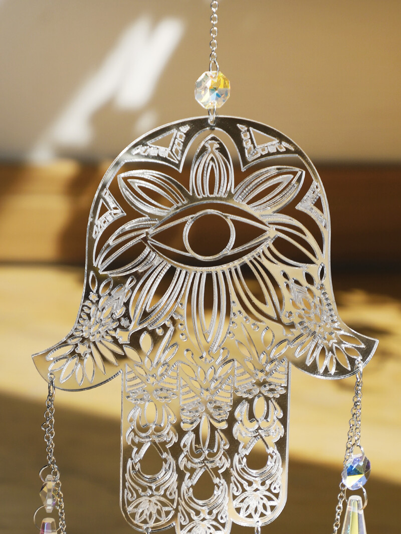 Evil Eye Garden Crystal Sun Catcher Agățat gotic Home Decor Suncatchers Prismă Fereastră de interior Decorare pentru casă Cadou Ornamente pentru mașini