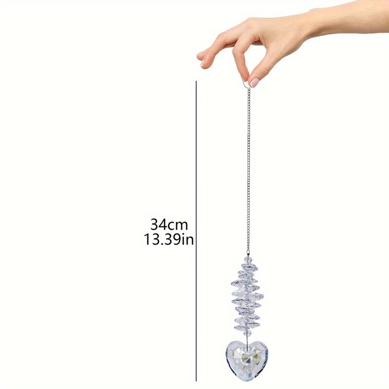 1db Suncatcher dekoratív ablak - szív kristálygömb prizma medál Suncatcher függő ablak lakberendezés, (átlátszó)