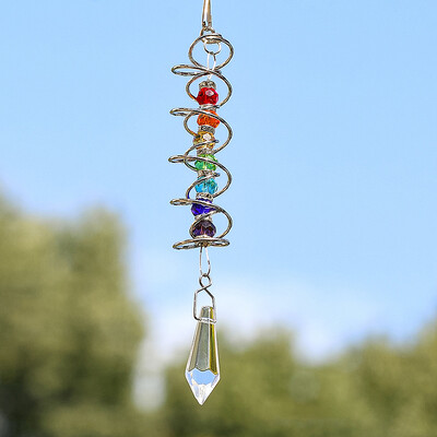 Spiralni rep Wind Spinner Suncatcher Kristalna kugla Stabilizator Chakra Perla Viseća Kinetička Wind Chimes Rainbow Maker Garden Decor