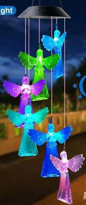 Led színváltó napelemes szélcsengő lámpa Vízálló kültéri szélcsengő pillangós napelemes függőlámpa kerti dekorációhoz