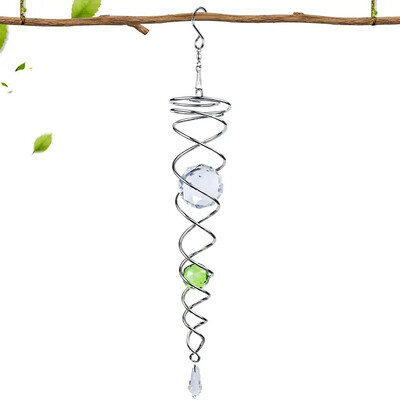 Napfogó szélpörgető dekoratív spirális spirális szélpörgető bámulatos golyós spirális farok szélforgató stabilizátor függő kristályok